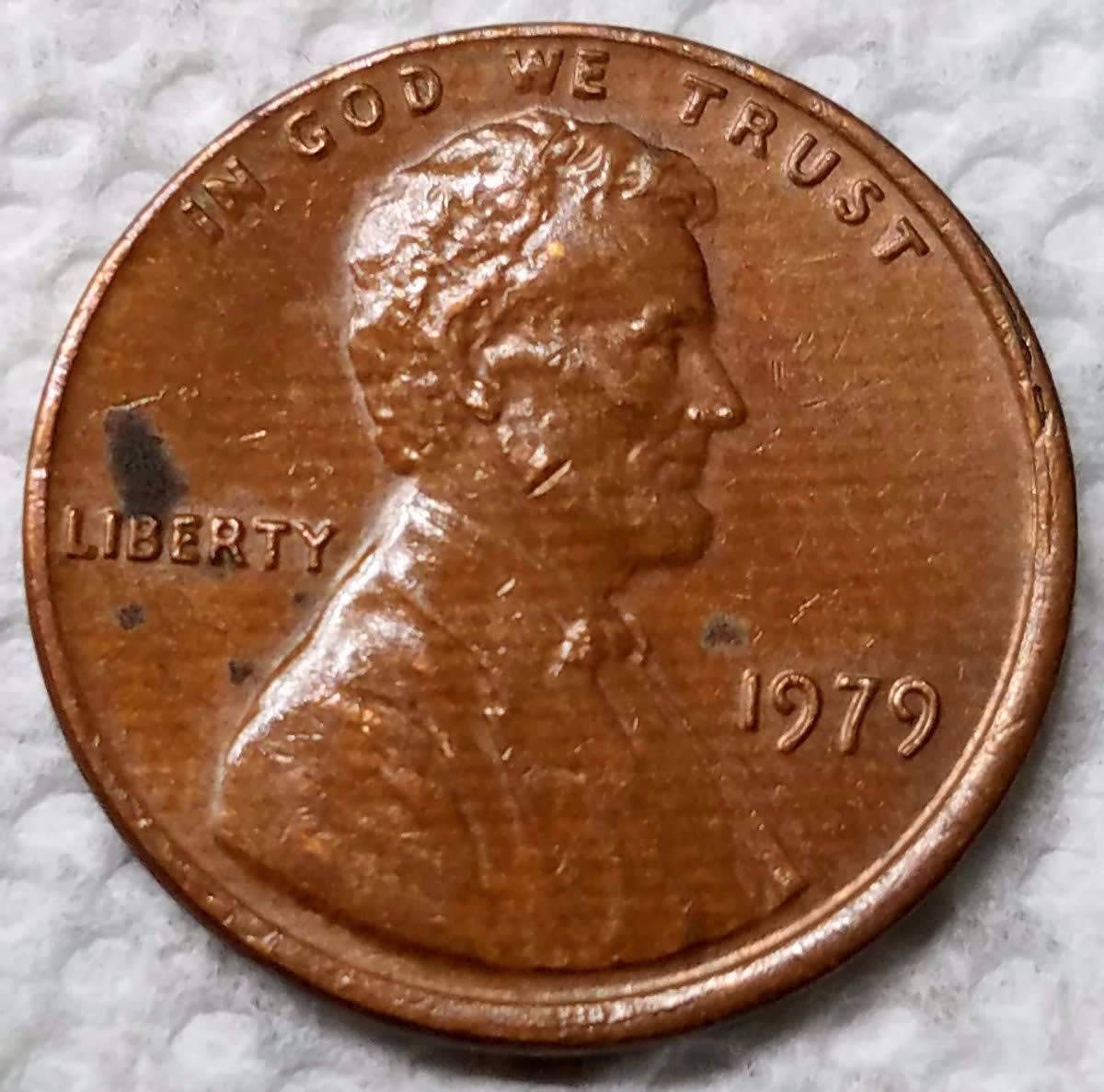1979-P-Lincoln-Struck-Through-Cloth-On-The-Obverse?